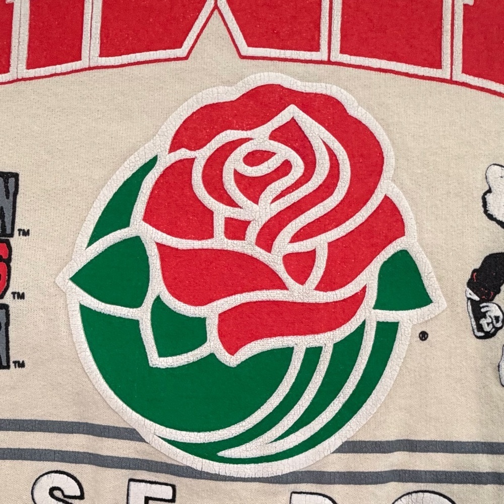Vintage Wisconsin Badgers Rose Bowl 1994 Crewneck Sweatshirt Cream NCAA Women Sm - Picture 6 of 14